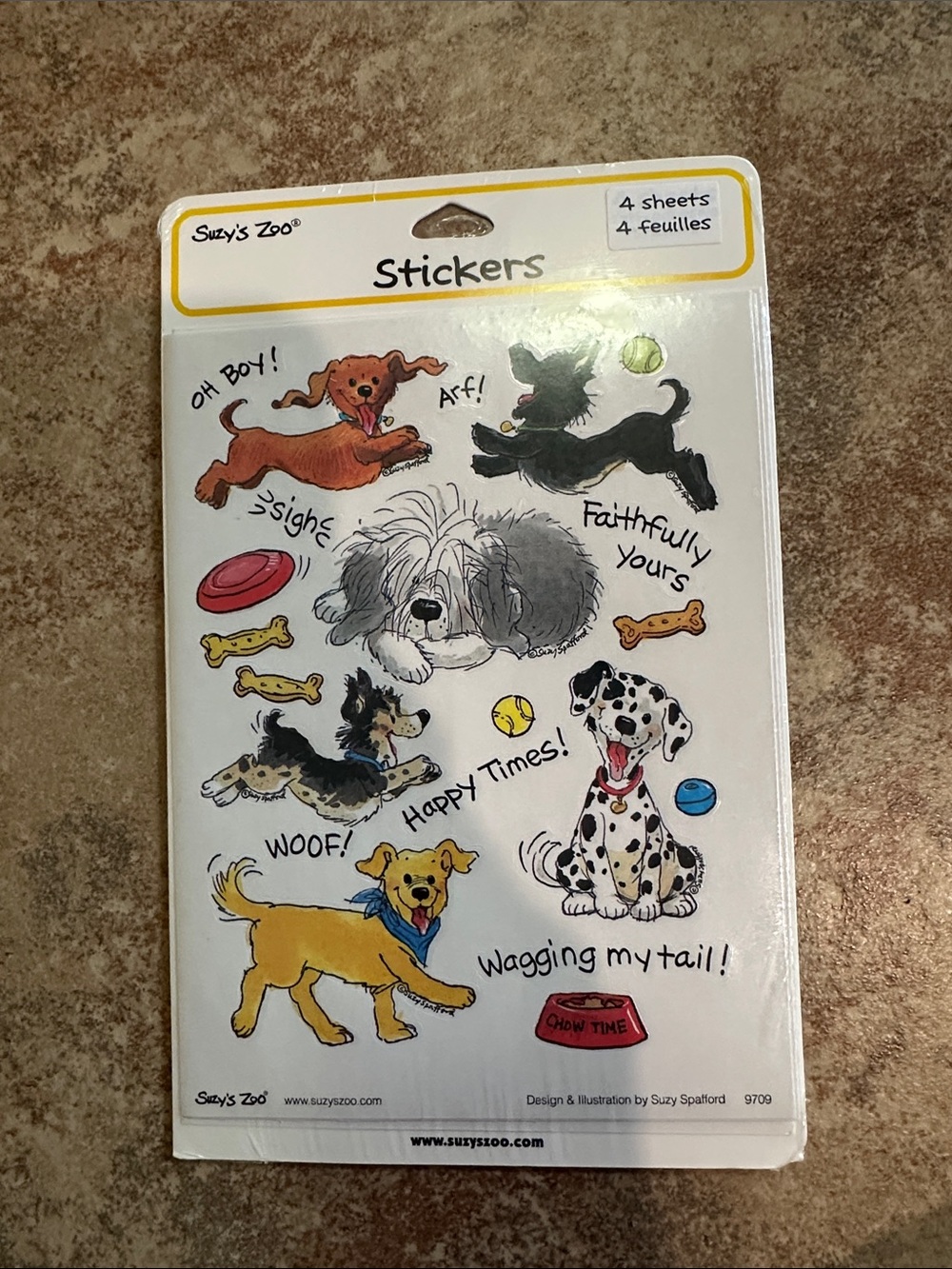 Vintage Suzy’s Zoo Dog Stickers 9709 Suzy Spafford 4 Sheets Sealed